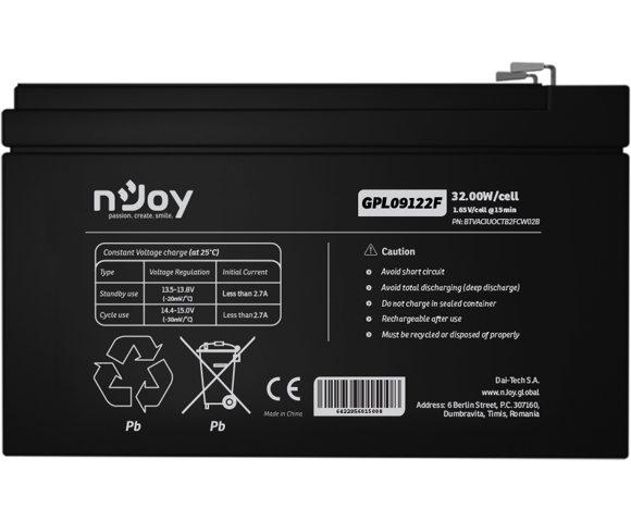 NJOY GPL09122F 12V 9Ah UPS baterija - slika 2