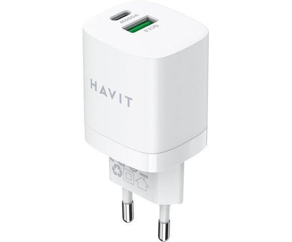 HAVIT UC30 EU USB-A USB-C punjač (Bijela) - slika 4