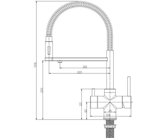 Voden Česma sa odvojivim tušem – Brušena - slika 2