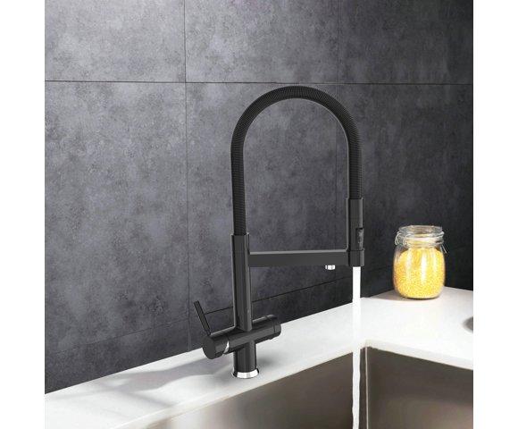 Voden Česma sa odvojivim tušem – Crna Mat - slika 2