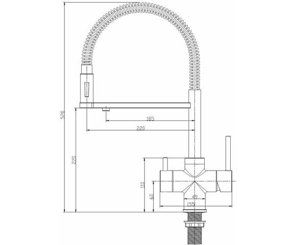 Voden Česma sa odvojivim tušem – Hrom - slika 6