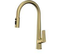 Voden Česma za vodu sa tušem na izvlačenje (viša) – Brušena zlatna