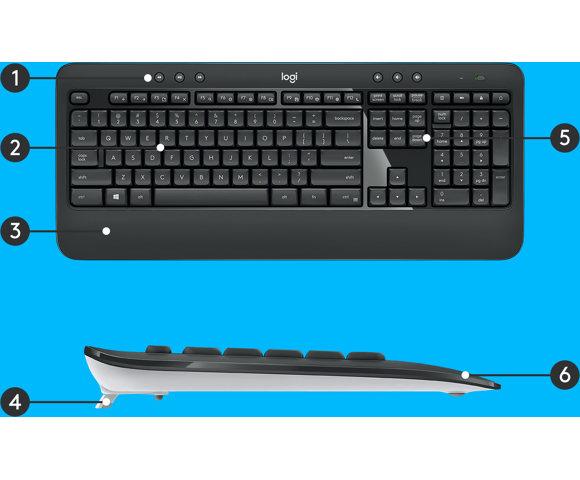 Logitech MK540 Advanced Carbon Combo - slika 4