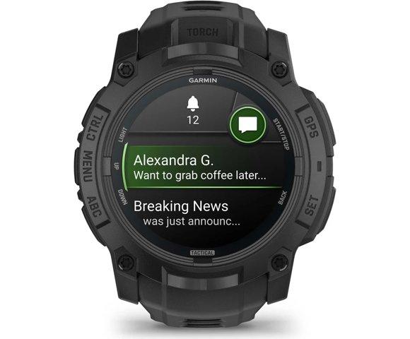 Garmin Instinct 3 50mm AMOLED Tactical Black smartwatch - slika 2
