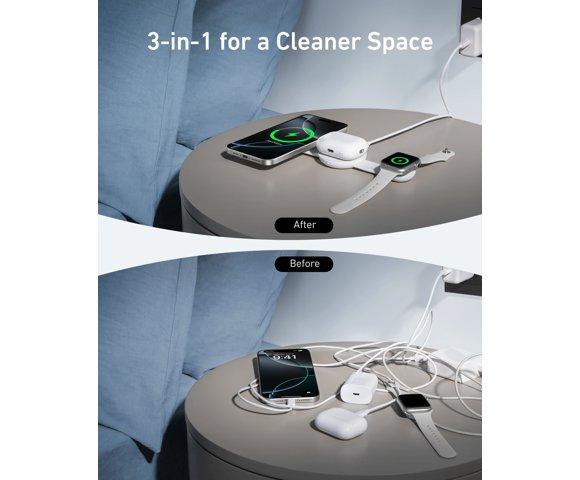 ANKER MagGo White bežični 3-u-1 sklopivi punjač - slika 5