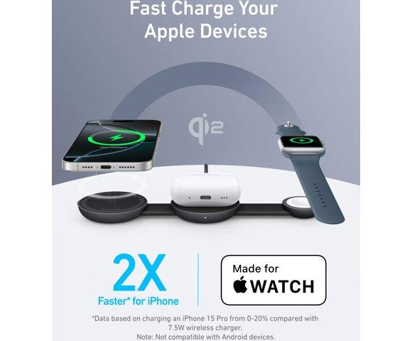 ANKER MagGo Black bežični 3-u-1 sklopivi punjač - slika 3