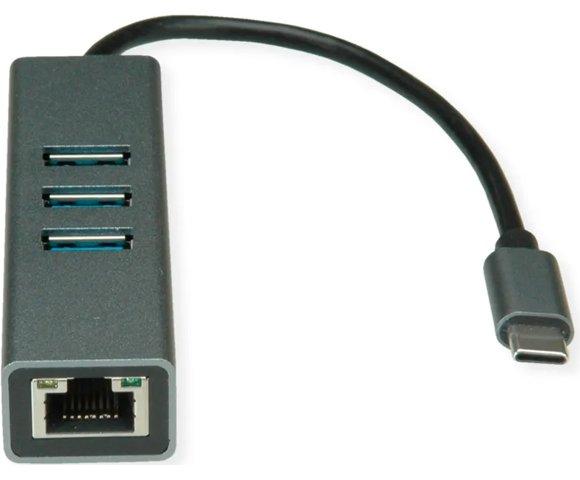 SECOMP Roline USB Type C to Gigabit Ethernet Converter + Hub 3x - slika 3