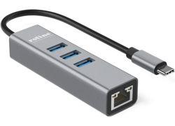 SECOMP Roline USB Type C to Gigabit Ethernet Converter + Hub 3x
