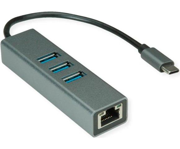 SECOMP Roline USB Type C to Gigabit Ethernet Converter + Hub 3x - slika 4