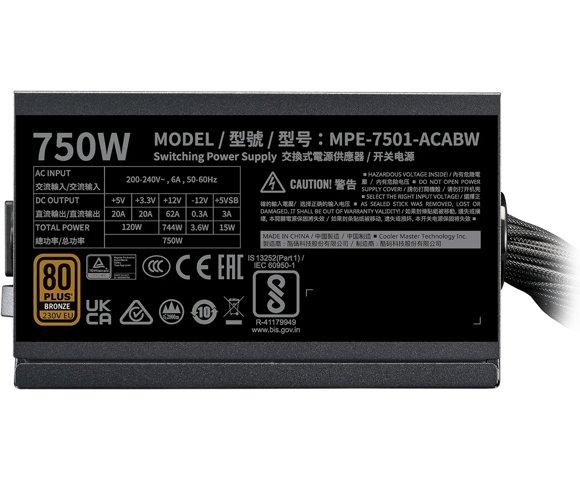 COOLER MASTER MWE Bronze V3 750W napajanje - slika 4