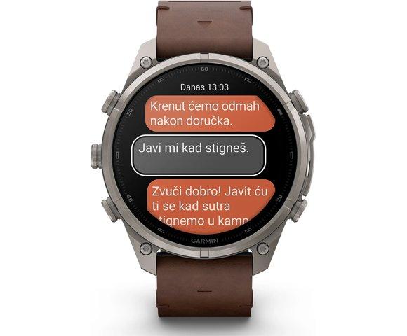 GARMIN Fenix 9 Pro inReach 47mm Titanium Brown smartwatch - slika 8