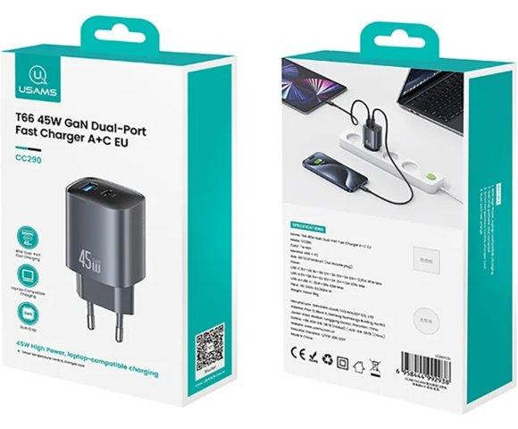 Usams 45W A+C smartphone punjač - slika 9