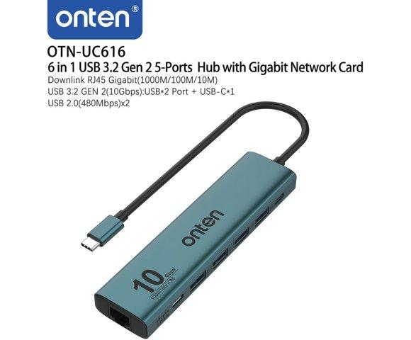 Onten UC616 6-u-1 USB hub - slika 2
