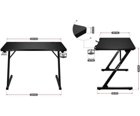 Huzaro Hero 1.8 Black gaming sto - slika 5