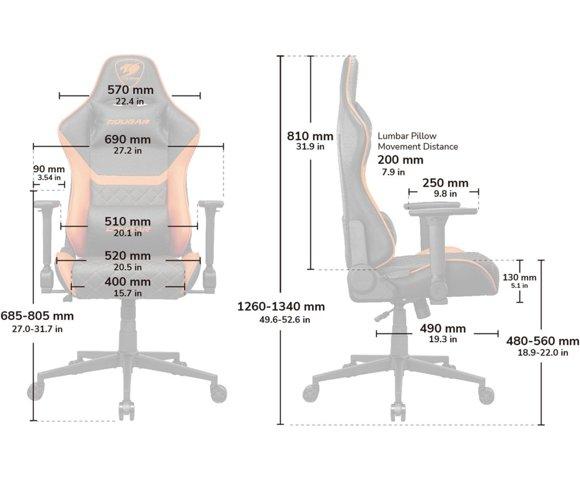 Cougar Armor One V2 F gaming stolica - slika 9