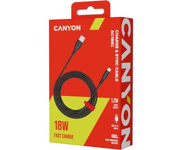 Canyon AC18SC USB-C / USB-A 18W 1.2m kabl - slika 2