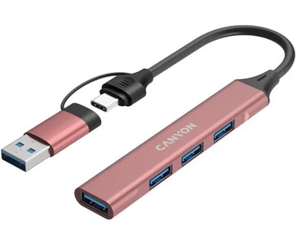 Canyon OnHub 02 Pink 4-port USB-C hub - slika 3