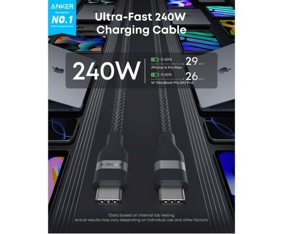 Anker USB-C 1.8m 240W Pleteni Black kabl - slika 2