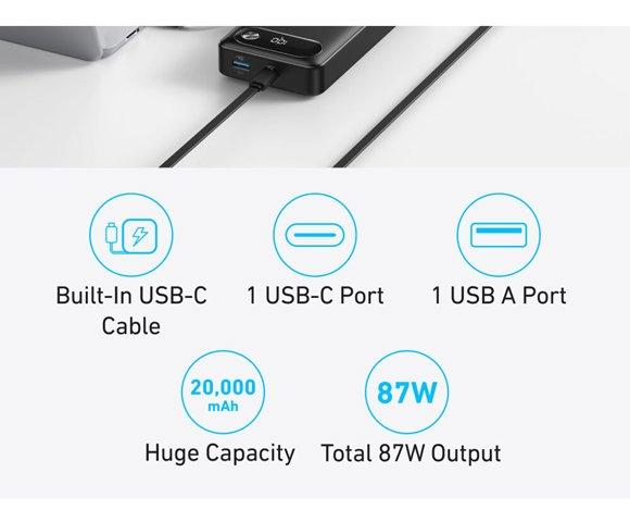 Anker USB-C Power Bank 20K Black - slika 3
