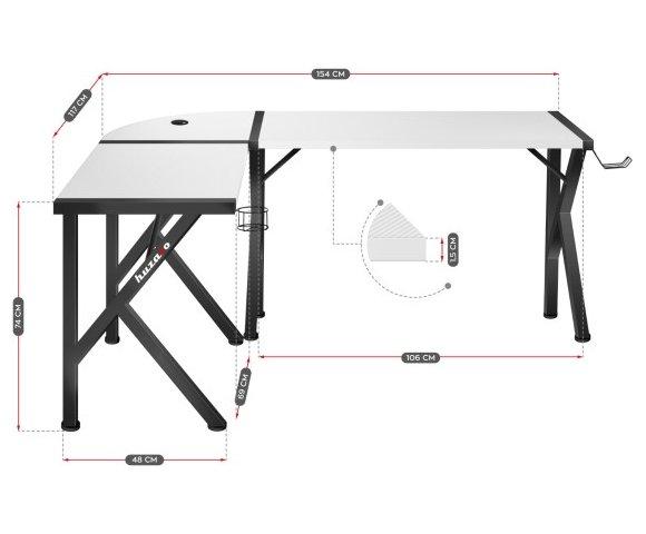 Huzaro Hero 6.3 White gaming sto - slika 8