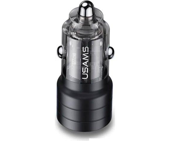 USAMS 95W USB-A + USB-C Black Auto punjač - slika 2