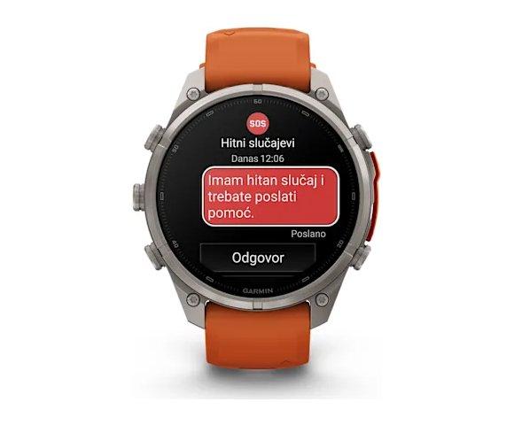 GARMIN Fenix 9 Pro inReach 47mm Titanium Orange smartwatch - slika 7