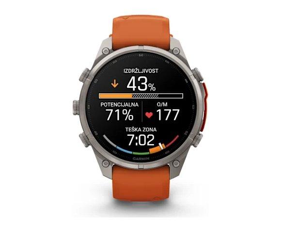GARMIN Fenix 9 Pro inReach 47mm Titanium Orange smartwatch - slika 4