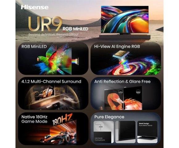 Hisense 85-inch UR9S RGB MiniLED Smart TV 4K 180 Hz  - slika 4