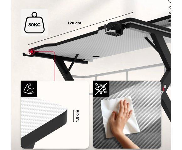 Huzaro Hero 5.0 White gaming sto - slika 3