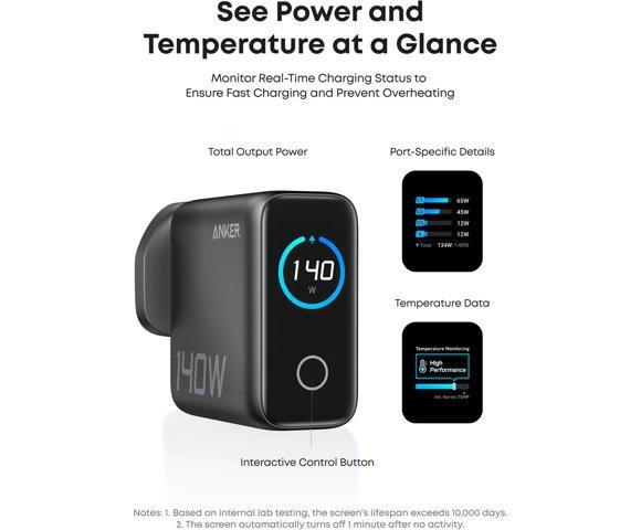 Anker Charger (140W, 4-Port, PD 3.1) Silver - slika 3
