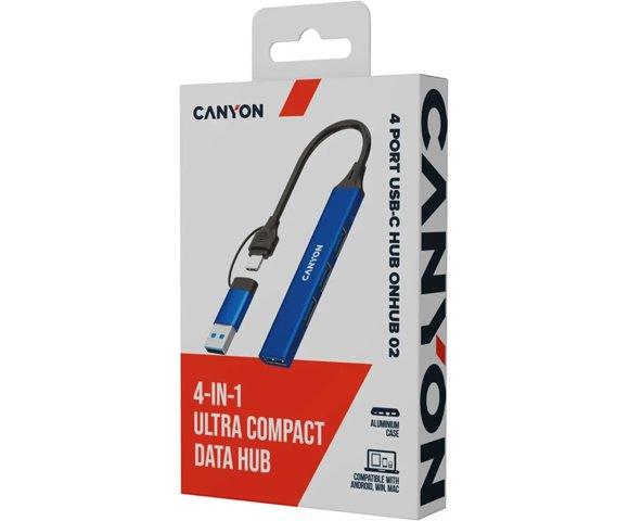 Canyon OnHub 02 Blue 4-port USB-C hub - slika 6