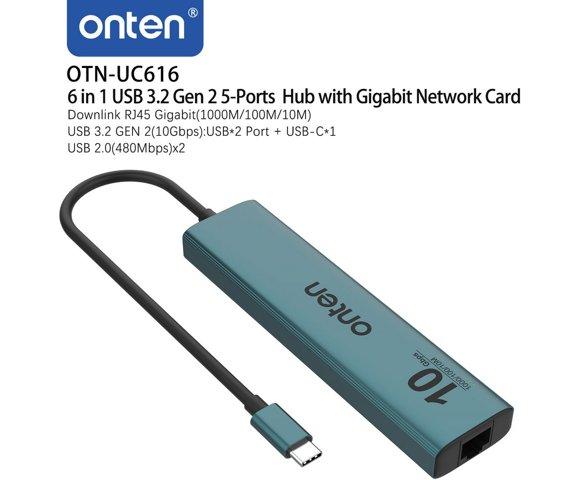 Onten UC616 6-u-1 USB hub - slika 3