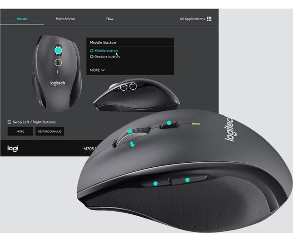 Logitech Marathon M705 Charcoal bežični miš - slika 6