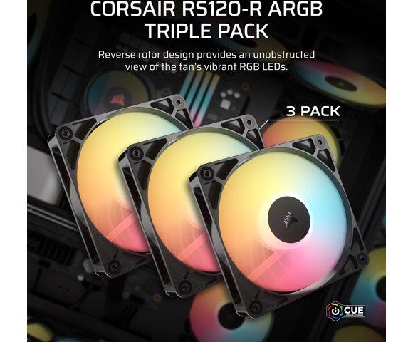 Corsair RS120-R ARGB 120mm PWM Reverse Fans Triple Pack - slika 2