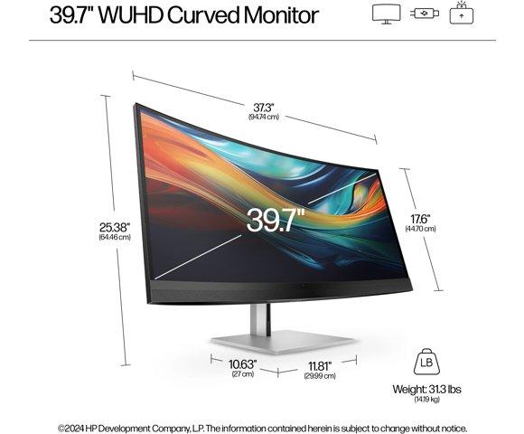 HP Series 7 Pro 39.7 inch 5K2K Conferencing Monitor-740pm - slika 10