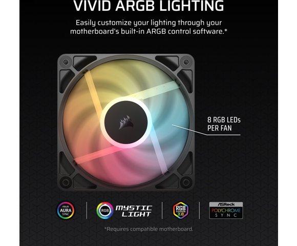Corsair RS120-R ARGB 120mm PWM Reverse Fans Triple Pack - slika 4