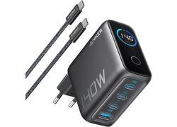 Anker Charger (140W, 4-Port, PD 3.1) Black