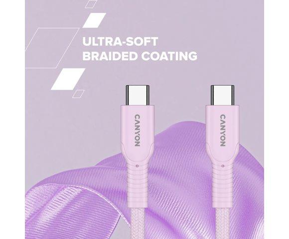 Canyon OnWire 60CL Black USB-C 60W 1m pleteni kabl - slika 10