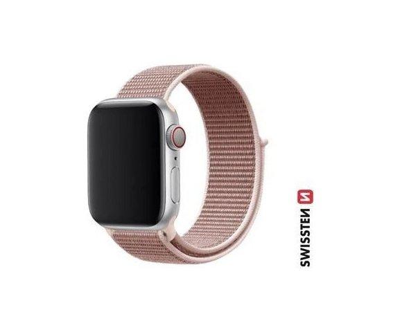 Swissten Rose gold 38 - 41 mm Apple watch Nylon band - slika 5