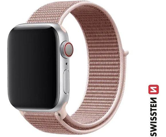 Swissten Rose gold 38 - 41 mm Apple watch Nylon band - slika 4