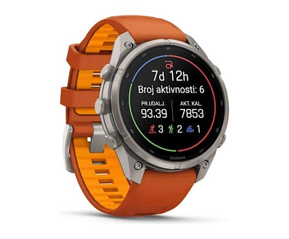 GARMIN Fenix 9 Pro inReach 47mm Titanium Orange smartwatch - slika 3