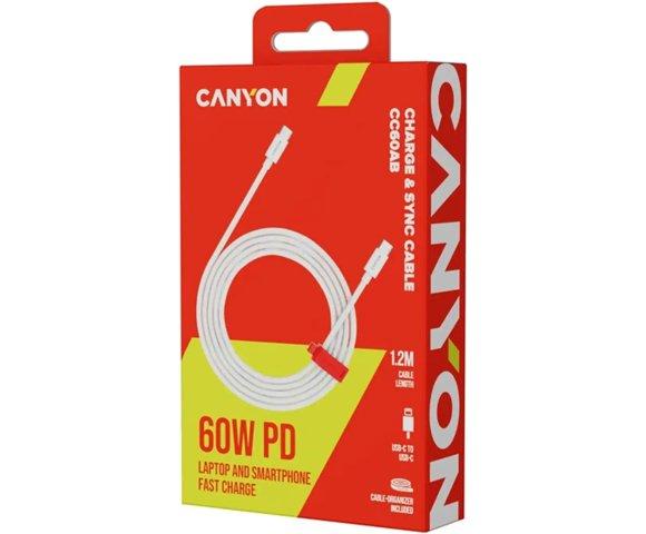 Canyon USB-C 1.2m 60W pleteni kabl - slika 2