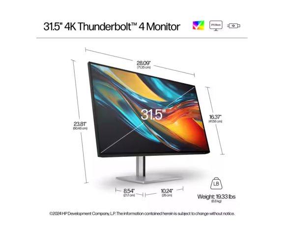 HP Series 7 Pro 31.5 inch 4K Thunderbolt 4 Monitor - 732pk - slika 6