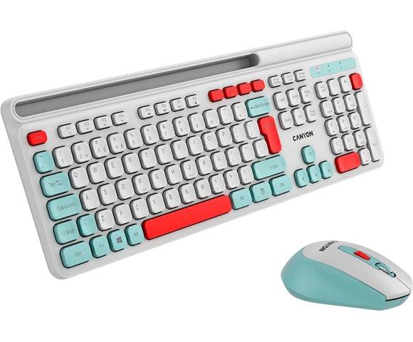Canyon HSET-W5 White bežična tastatura i miš - slika 3