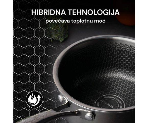 Rosmarino HexaPro 24cm tiganj sa ručkom i poklopcem - slika 4