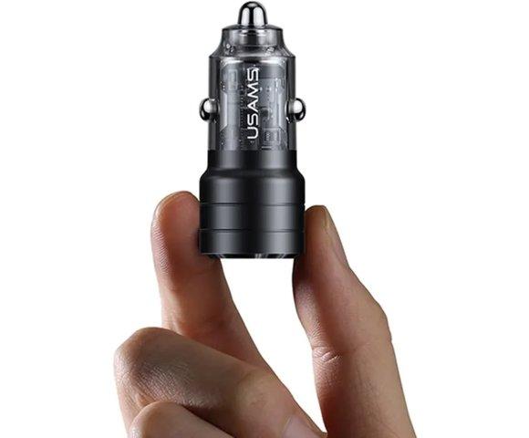 USAMS 95W USB-A + USB-C Black Auto punjač - slika 4