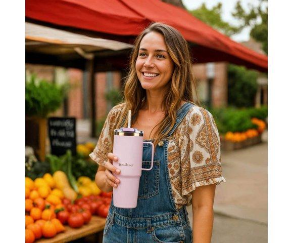 Rosmarino MegaCup 580ml Rozo-Zlatni termos - slika 6