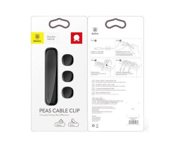 Baseus Peas Cable Clip (Black) - slika 4