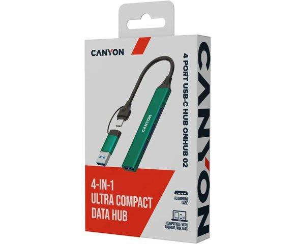 Canyon OnHub 02 Green 4-port USB-C hub - slika 4