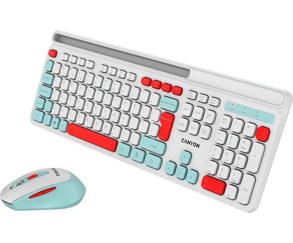 Canyon HSET-W5 White bežična tastatura i miš - slika 2